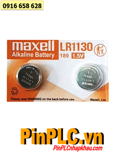 Maxell LR1130; Pin cúc áo 1.5v Alkaline Maxell LR1130, AG10, 189 (MẪU MỚI) chính hãng _Giá /1viên
